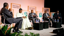 Over 1,400 people from 75 countries attended the 2011 Borlaug Dialogue. Pictured here is the African Roundtable.