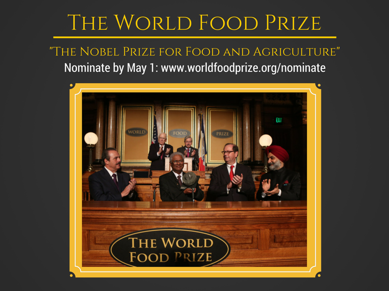 World Food Prize Nominations Promotional Toolkit The World Food